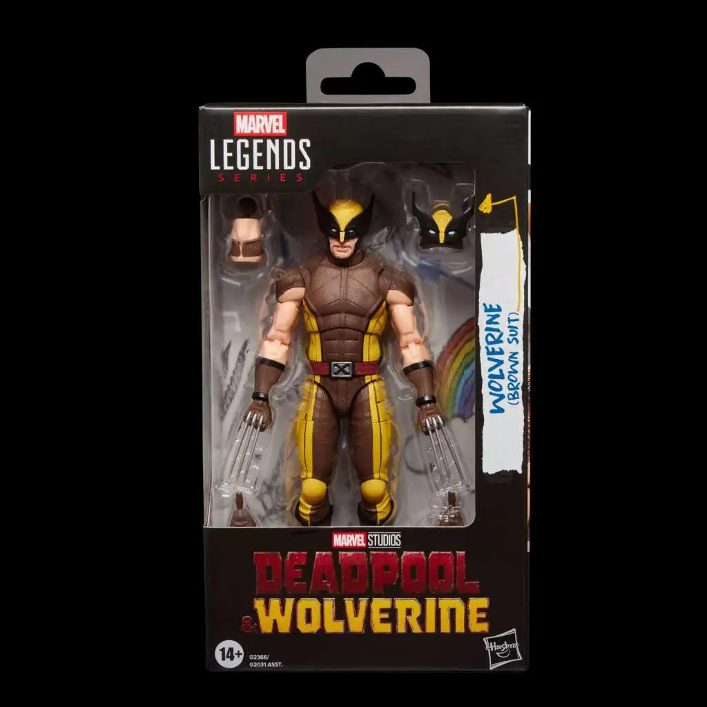 MARVEL LEGENDS DEADPOOL AND WOLVERINE WOLVERINE BROWN SUIT ACTION FIGURE