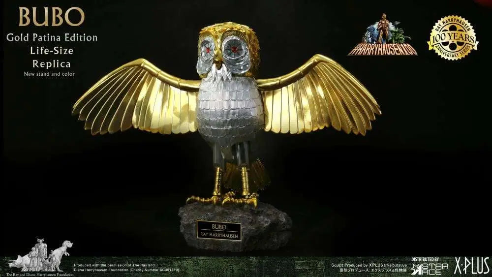 CLASH OF TITANS BUBO GOLD PATINA DELUXE OPEN/CLOSED WINGS SET REPLICA