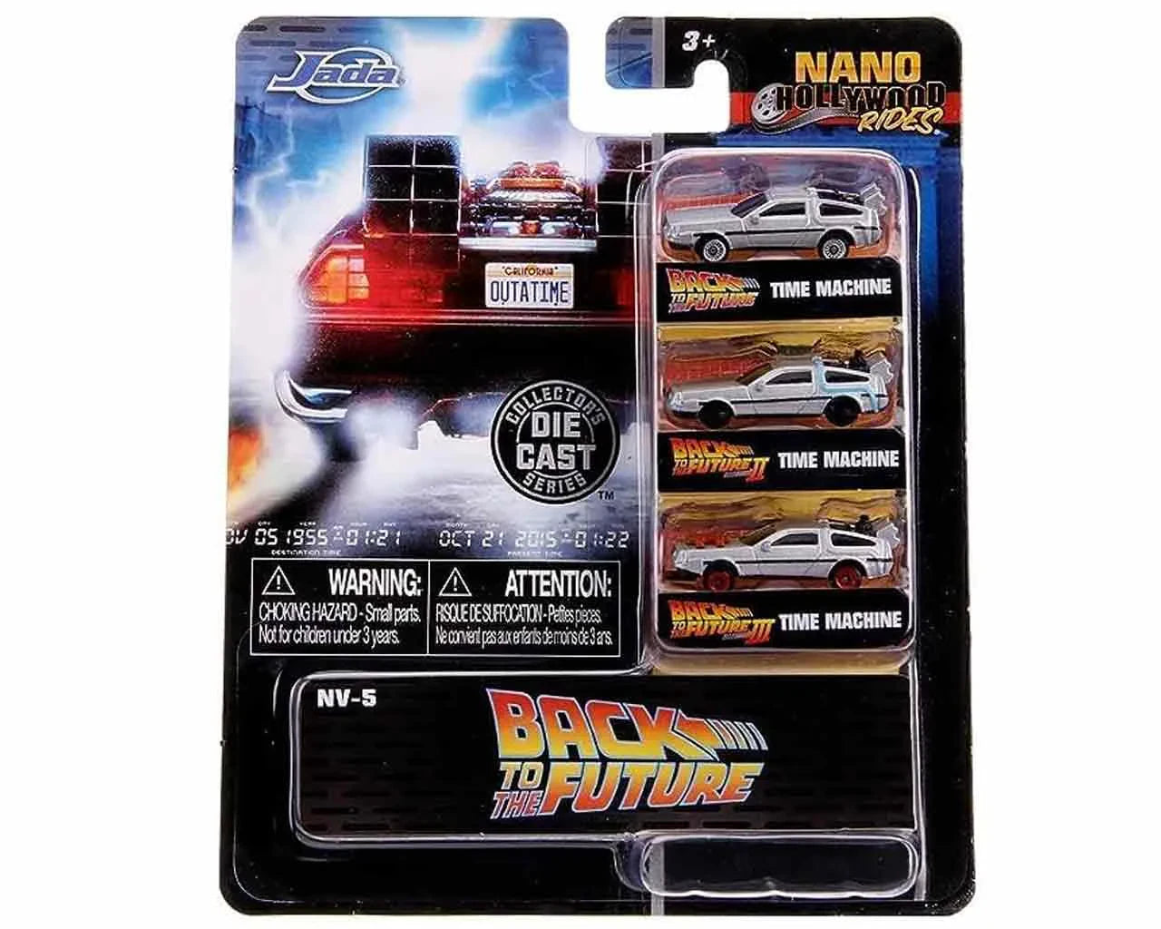 BACK TO THE FUTURE 1982 DELOREAN NANO MODELS DIE-CAST MODEL CARS SET