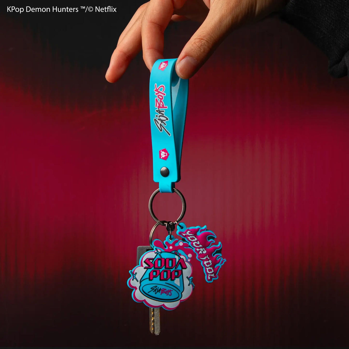 KPOP DEMON HUNTERS SODA POP WRISTLET KEYCHAIN
