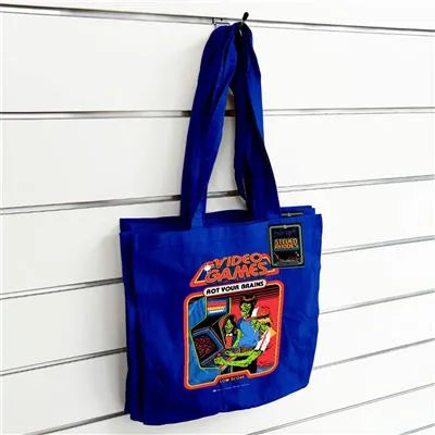 STEVEN RHODES VIDEO GAMES ROT YOUR BRAIN TOTE BAG