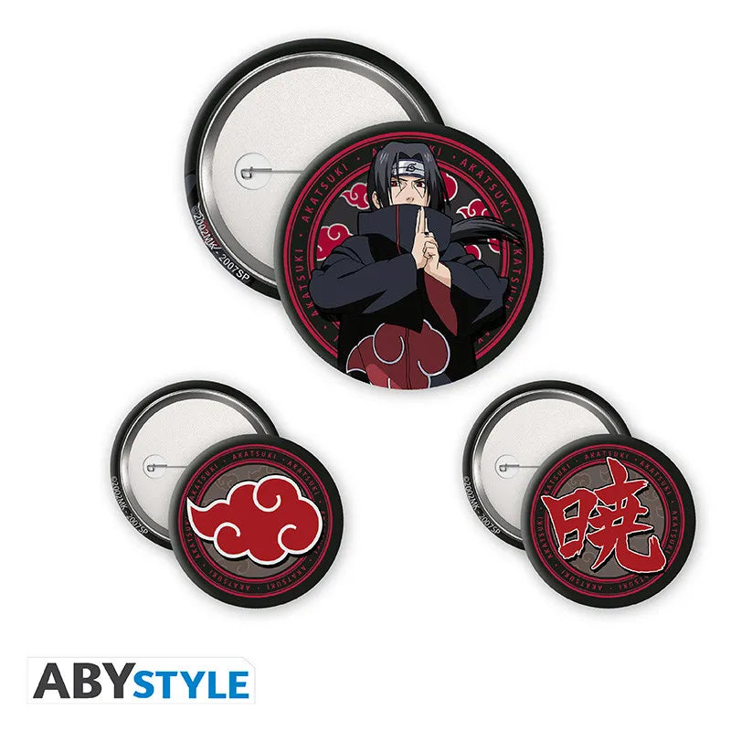 NARUTO SHIPPUDEN ITACHI & AKATSUKI BADGE PACK