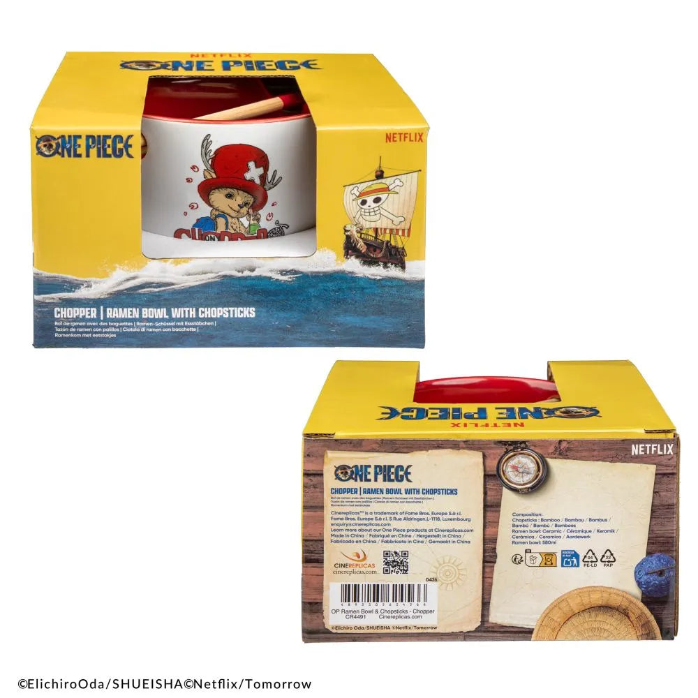 ONE PIECE TONY CHOPPER RAMEN BOWL WITH CHOPSTICKS