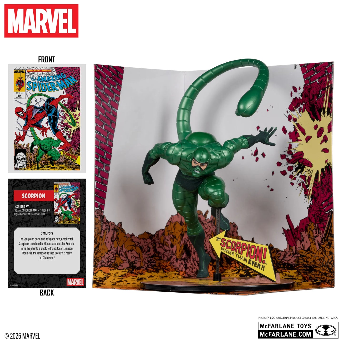 MARVEL COLLECTION 1:10 WV7 SCORPION (AMAZING SPIDER-MAN #318) METALLIC FIGURE