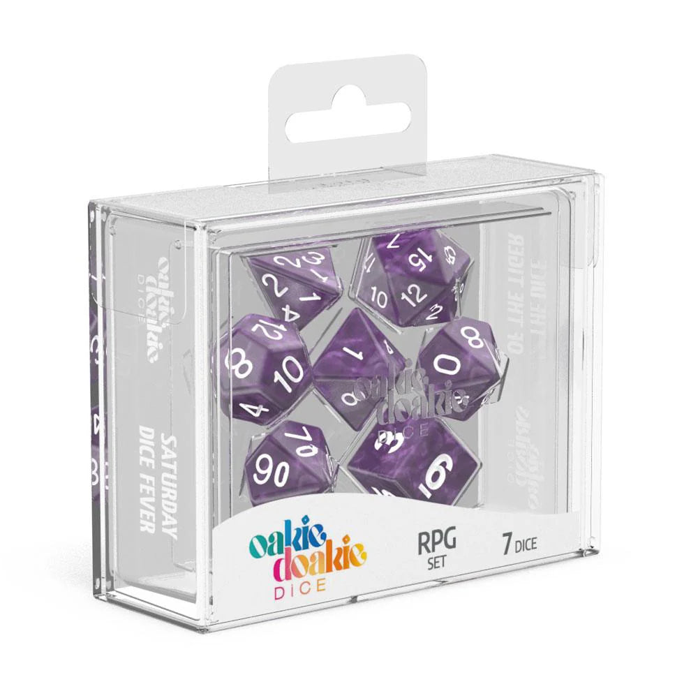 Dadi Oakie Doakie Dice RPG Set Marble - Purple