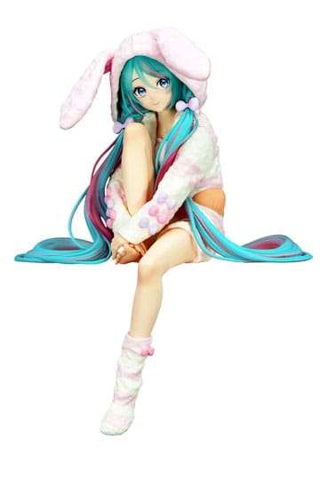 Statua di Hatsune Miku con cappuccio e orecchie da coniglio, pigiama, 14 cm