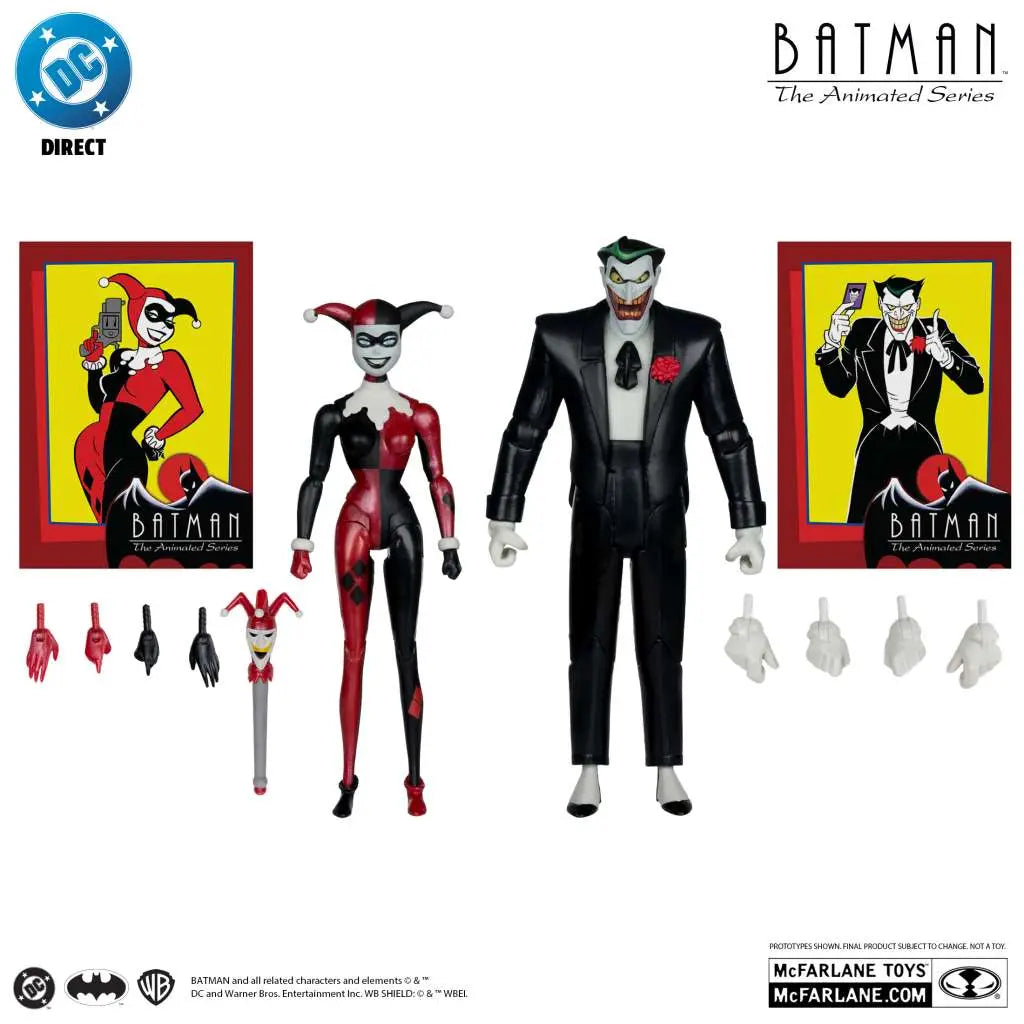 DC DIRECT BATMAN ANIMATED COMIC HARLEY & JOKER MAD LOVE AF 2-PK