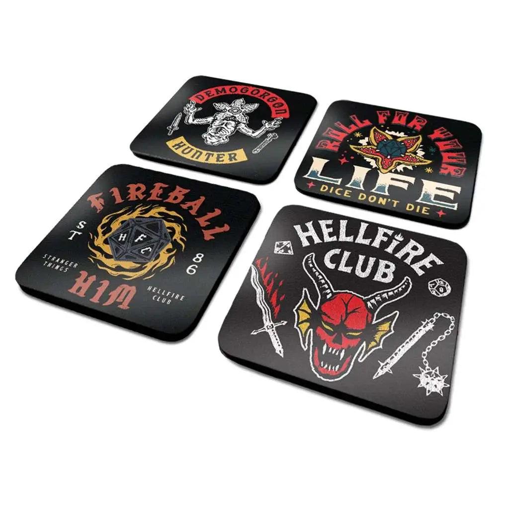 STRANGER THINGS HELLFIRE CLUB COASTER SET