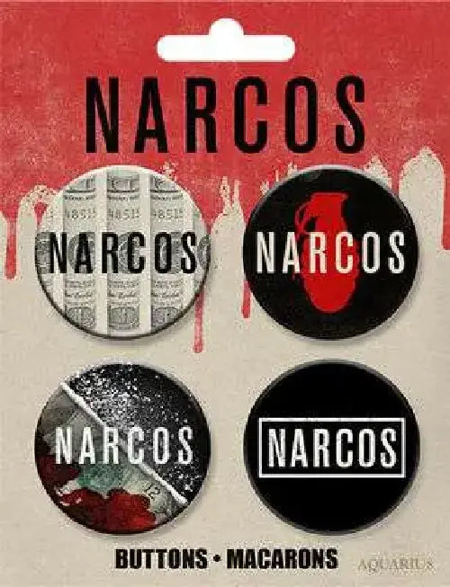 NARCOS LOGOS BUTTONS 4 PACK
