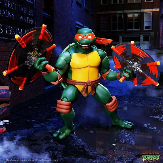 TMNT ULTIMATES! W12 MICHELANGELO ANIMATED 2003 AF