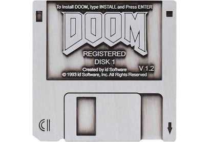 DOOM FLOPPY DISK PIN BADGE