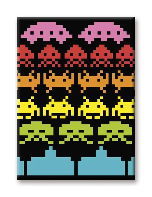 SPACE INVADERS RAINBOW FLAT MAGNET