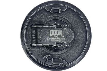 DOOM: THE DARK AGES SAW SHIELD MEDALLION AND ART CARD