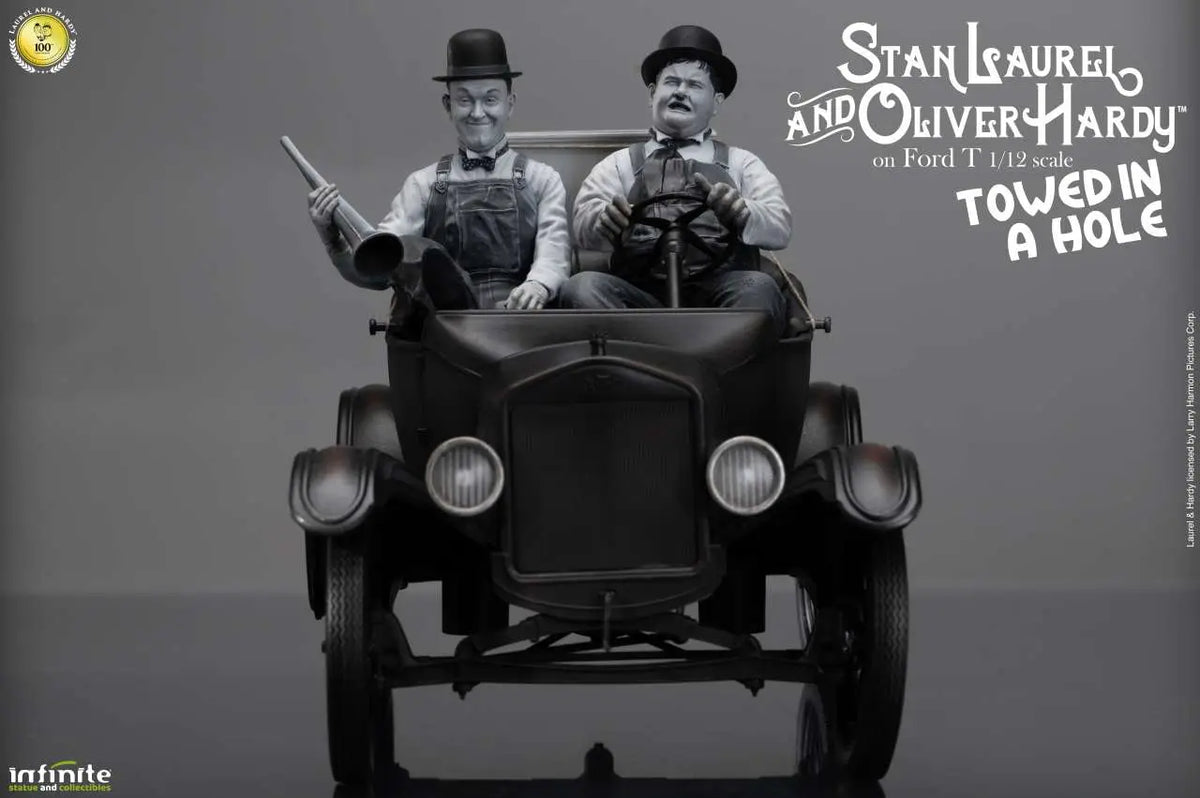 LAUREL & HARDY TOWED IN A HOLE FORD T 1/12 SCALE