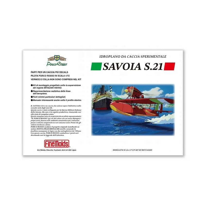 PORCO ROSSO SAVOIA S.21 HYDRAVION PROTOTYPE 1/72  MODEL KIT