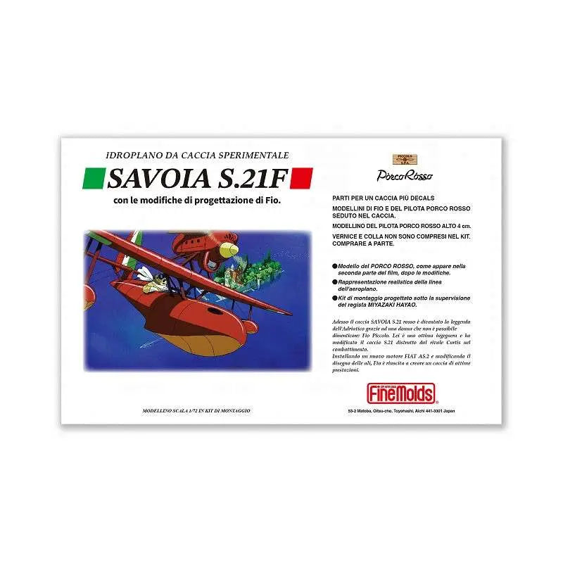 PORCO ROSSO SAVOIA S.21F VERSION 2 + FIG. PORCO  1/72 MODEL KIT