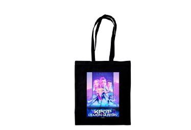 K-POP DEMON HUNTERS KEY ART BLACK TOTE BAG