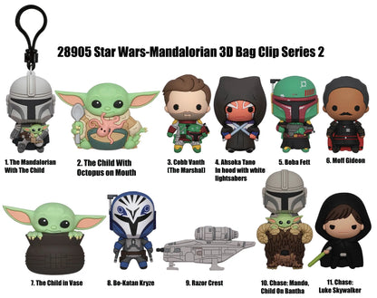 STAR WARS MANDALORIAN SERIES 2 BAG CLIP BLIND BOX DISPLAY (24)