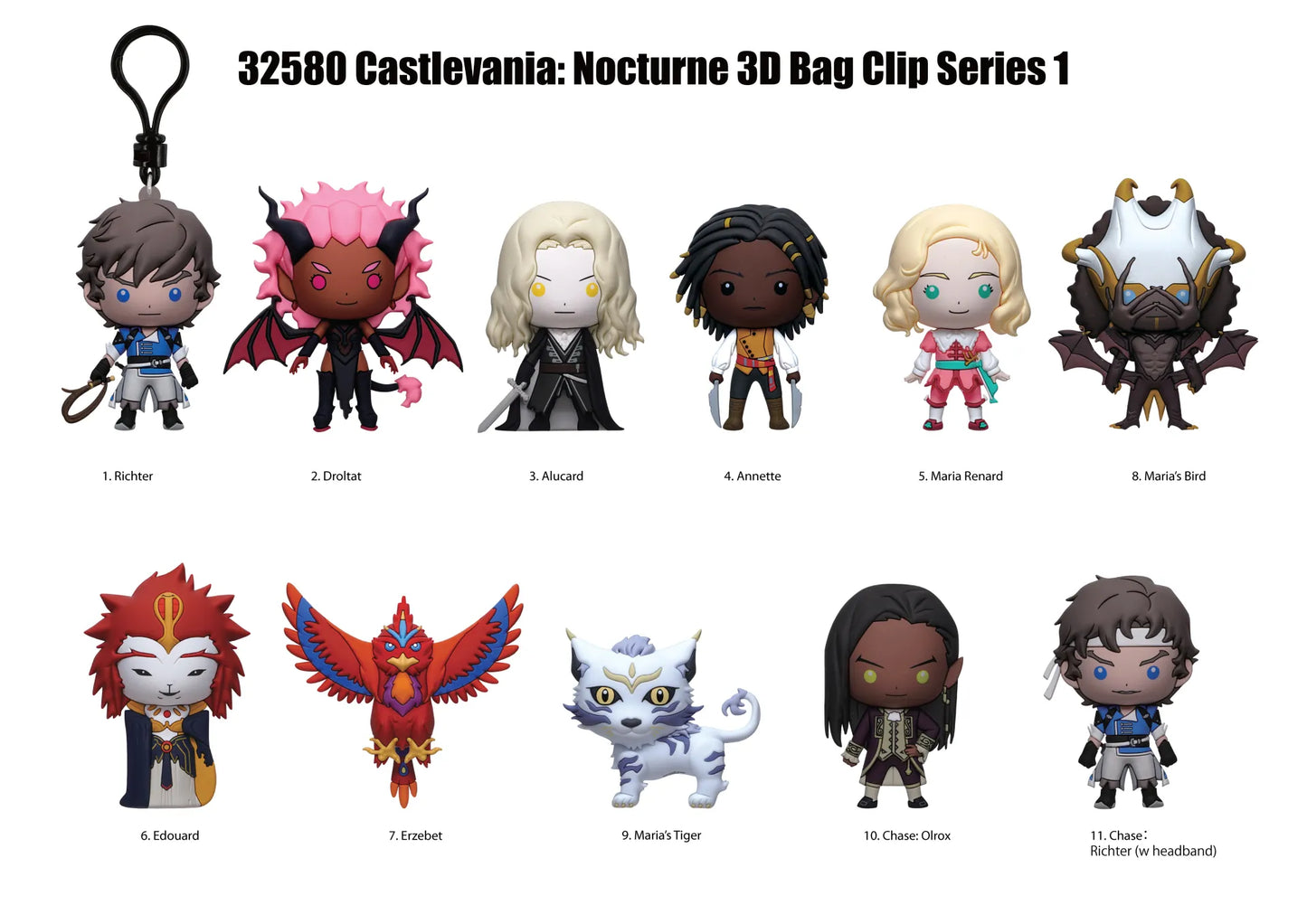 CASTLEVANIA NOCTURNE BAG CLIP BLIND BOX DISPLAY (24)