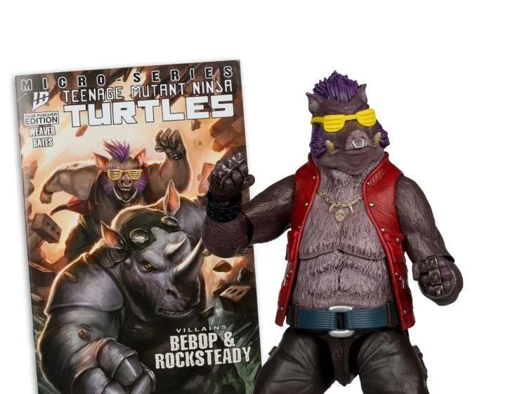 TEENAGE MUTANT NINJA TURLES 5IN FIGURE WITH COMIC WV2 BEBOP