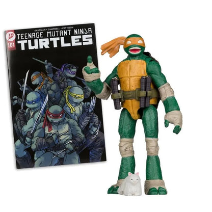 TEENAGE MUTANT NINJA TURLES 5IN FIGURE WITH COMIC WV2 MICHELANGELO
