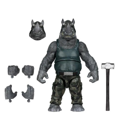 TEENAGE MUTANT NINJA TURLES 5IN FIGURE WITH COMIC WV2 ROCKSTEADY
