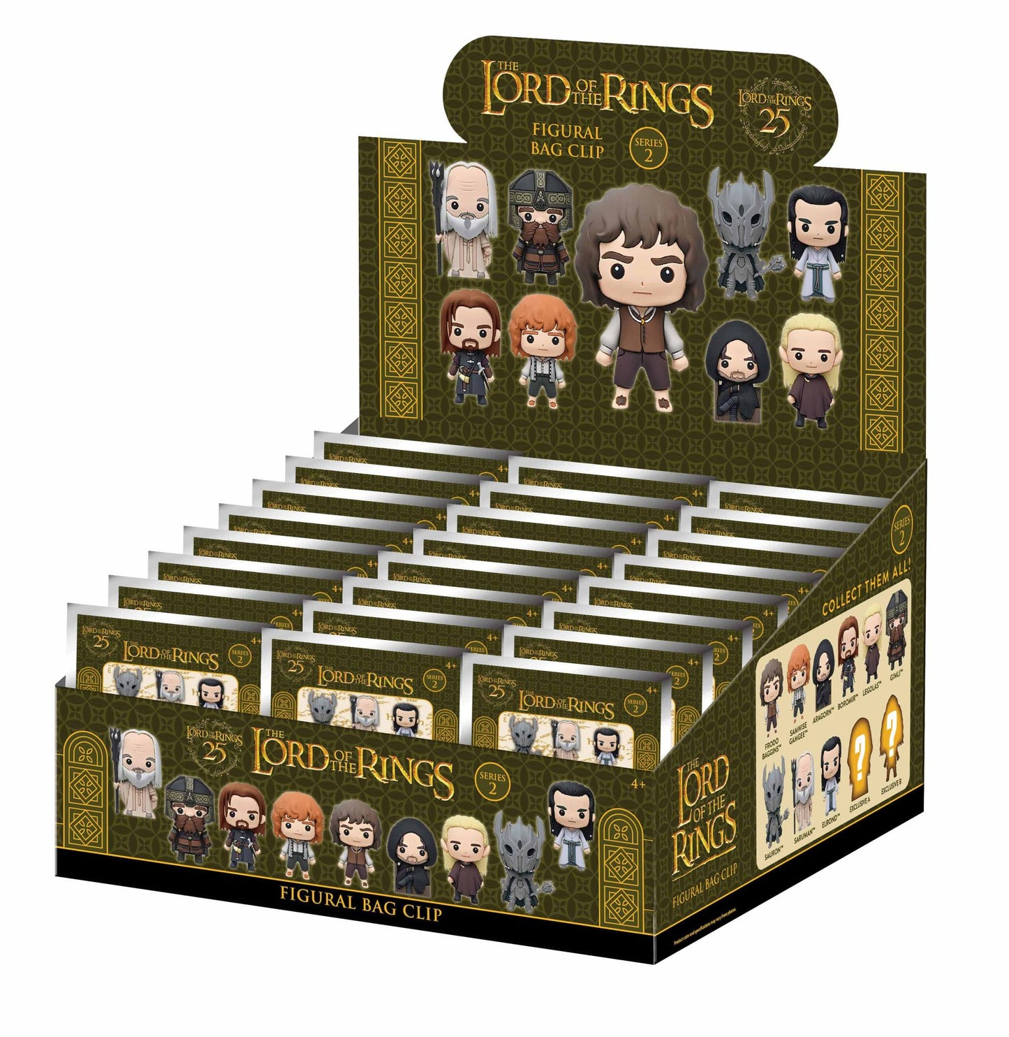 LORD OF THE RINGS SERIES 2 BAG CLIP BLIND BOX DISPLAY (24)