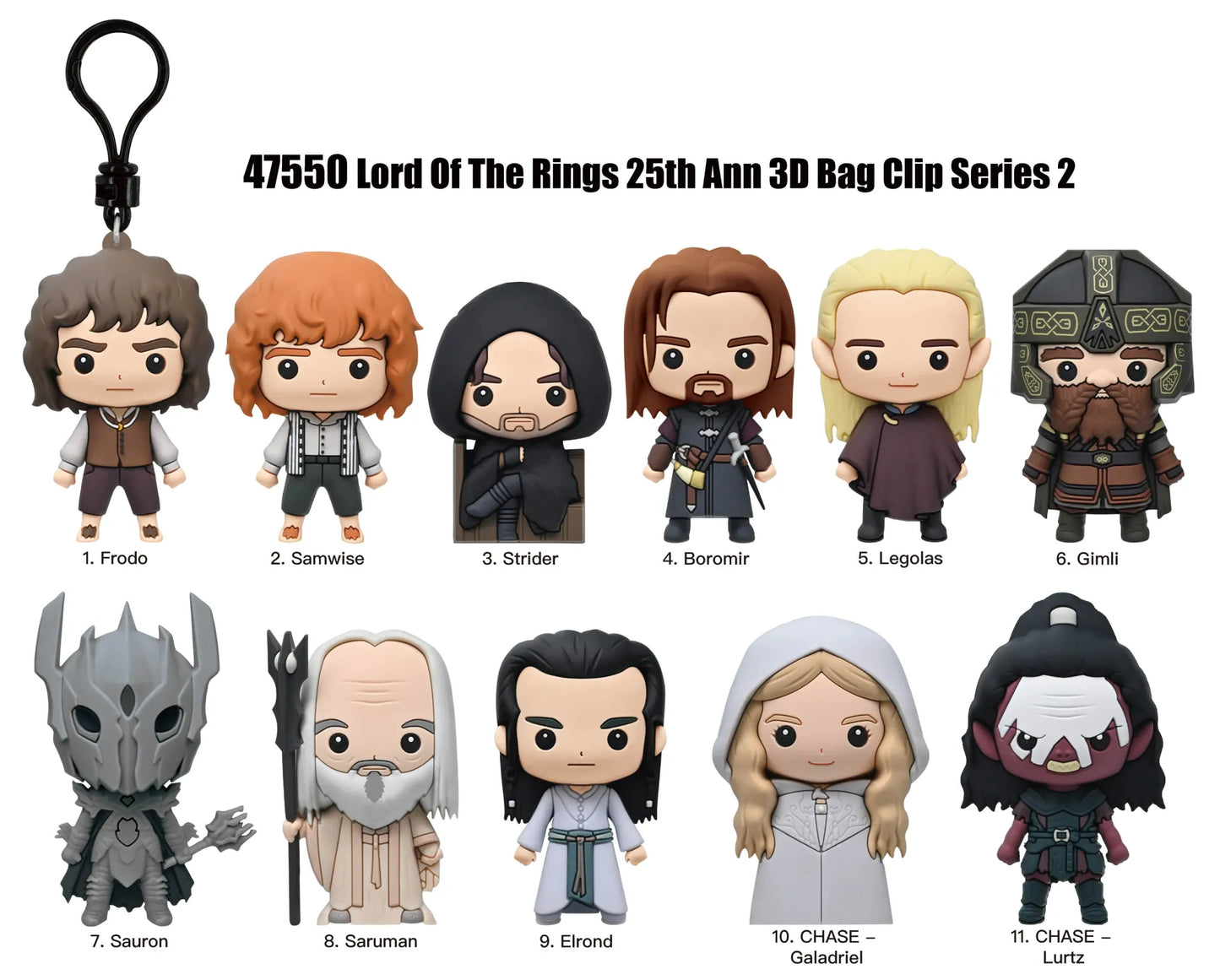 LORD OF THE RINGS SERIES 2 BAG CLIP BLIND BOX DISPLAY (24)