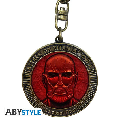ATTACK ON TITAN COLOSSAL TITAN MEDALLION KEYCHAIN