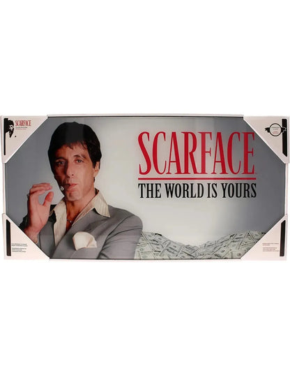 SCARFACE THE WORLD IS YOURS GRAY BACKGROUND 60x30 CM GLASS POSTER