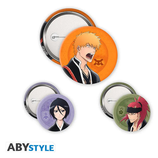 BLEACH ICHIGO RUKIA RENJI BADGE PACK