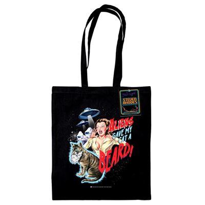 STEVEN RHODES ALIENS GAVE MY CAT A BEARD TOTE BAG