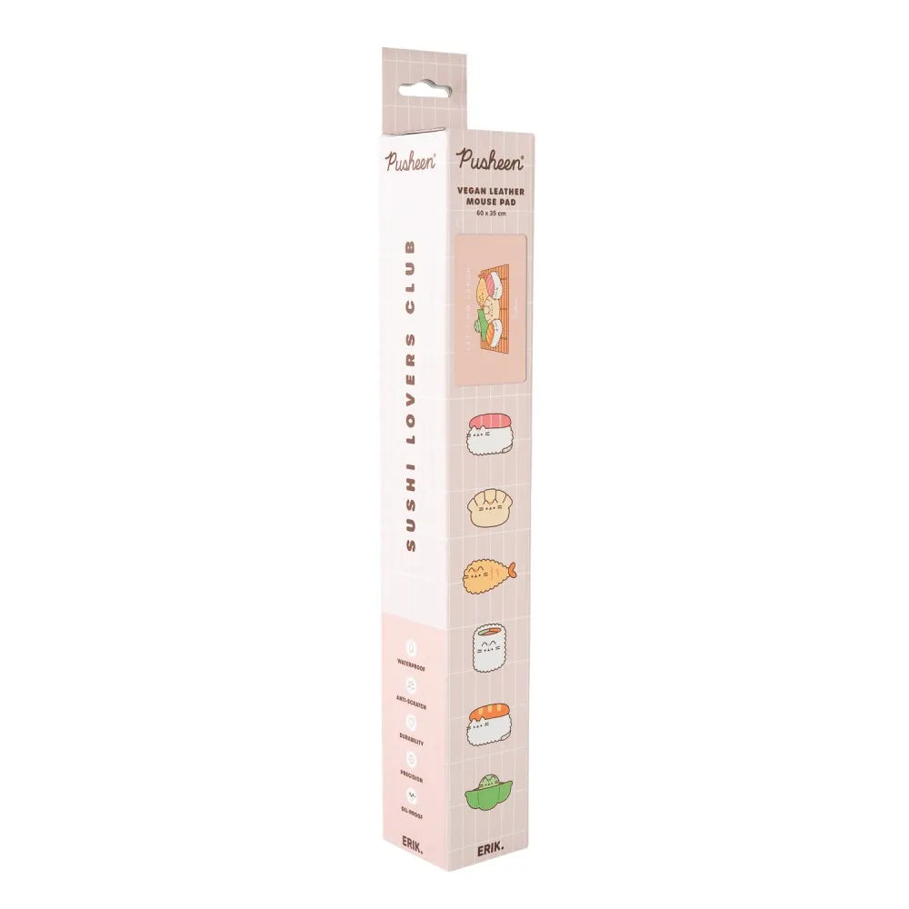 PUSHEEN SUSHI ROLL VEGAN LEATHER MOUSE PAD