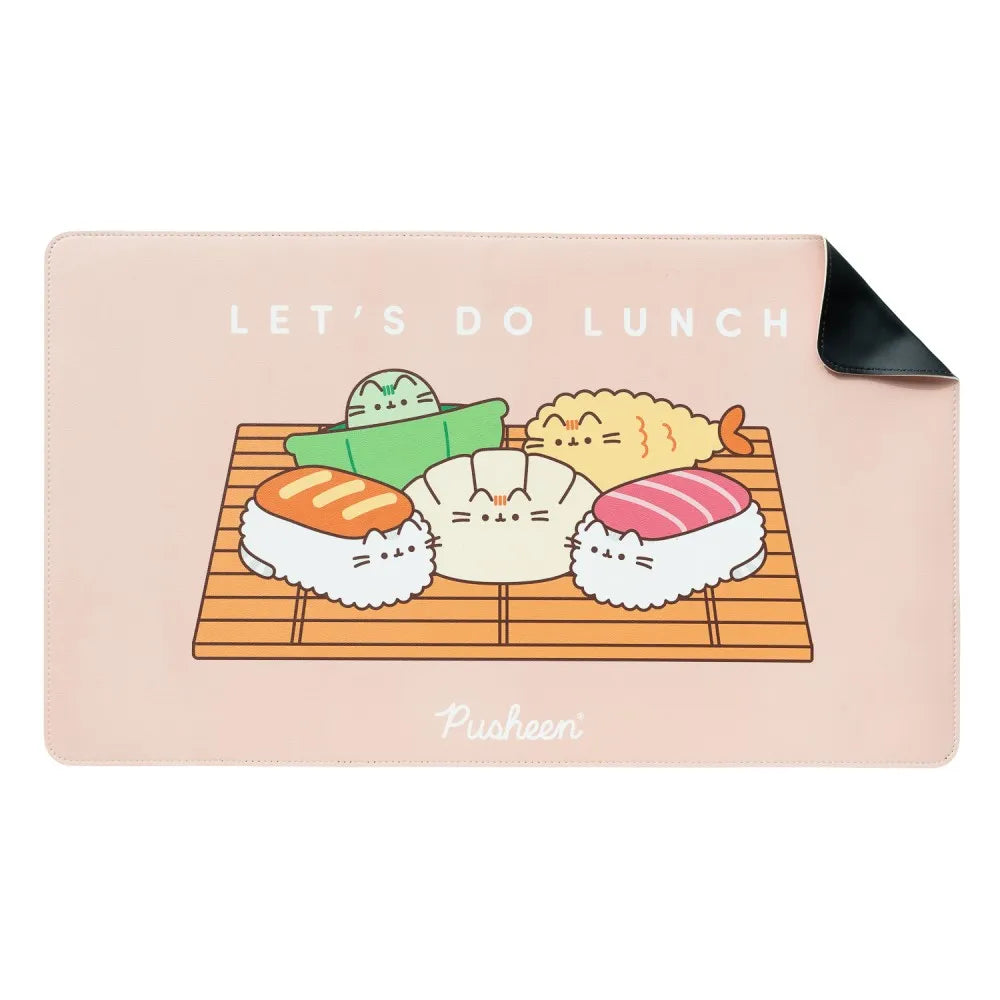 PUSHEEN SUSHI ROLL VEGAN LEATHER MOUSE PAD