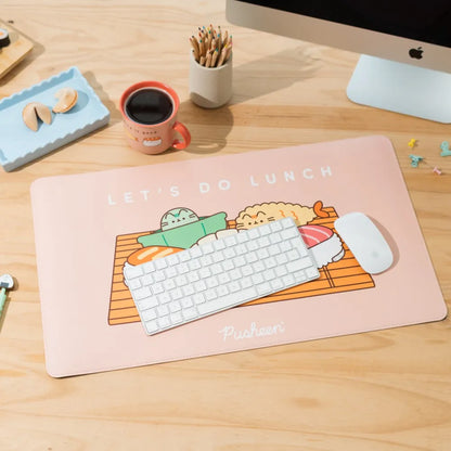 PUSHEEN SUSHI ROLL VEGAN LEATHER MOUSE PAD