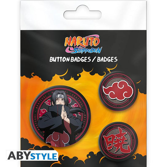 NARUTO SHIPPUDEN ITACHI & AKATSUKI BADGE PACK