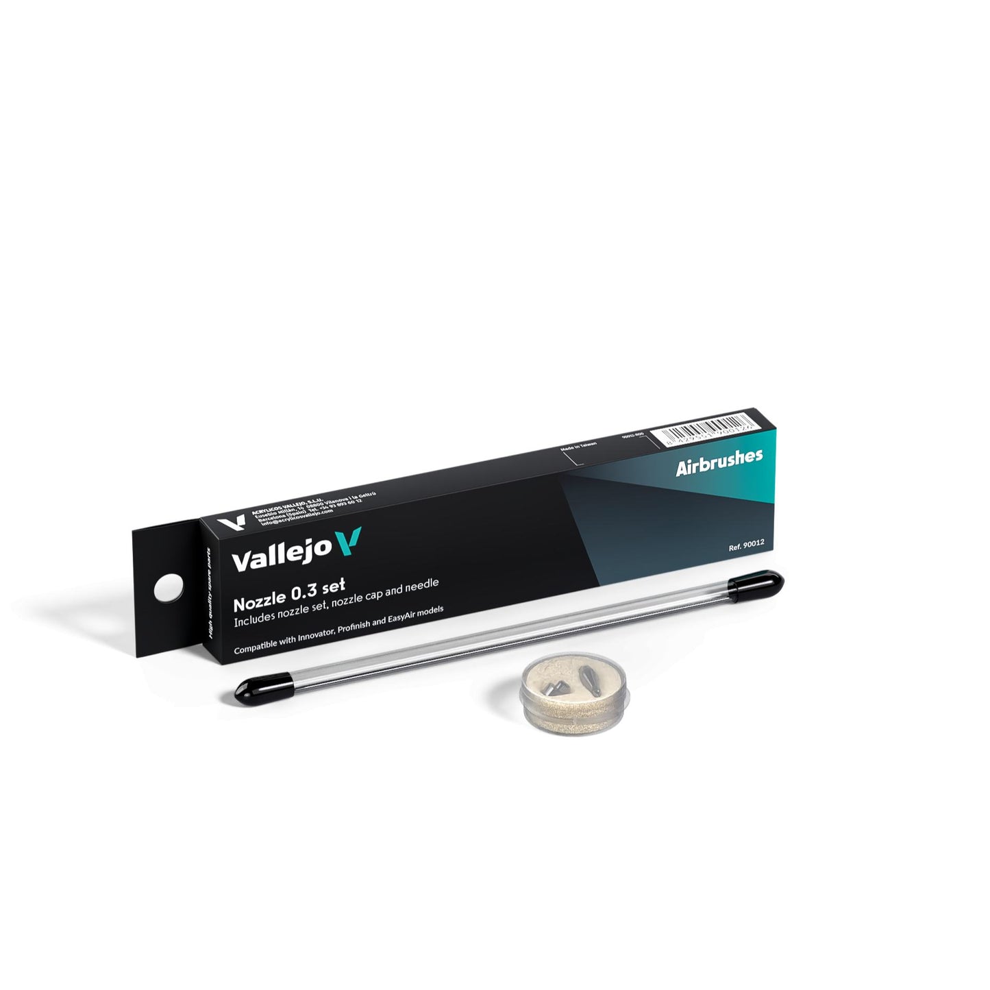 AIRBRUSH PARTS 90012 0.3 COMPLETE NEEDLE + NOZZLE/NEEDLE CAP SET INNOVATOR PROFINISH & EASYAIR