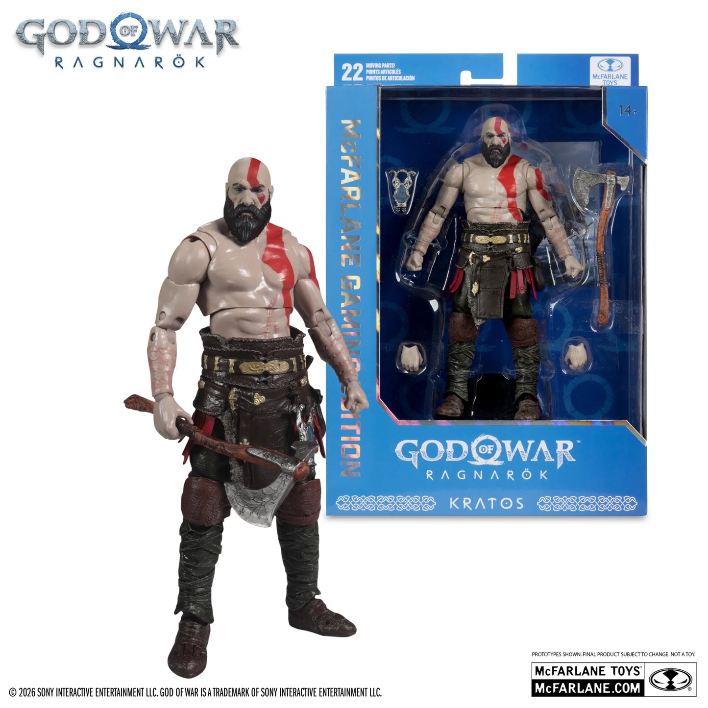 MCFARLANE GAMING EDITION 7INCH GOD OF WAR WV1 KRATOS FIGURE