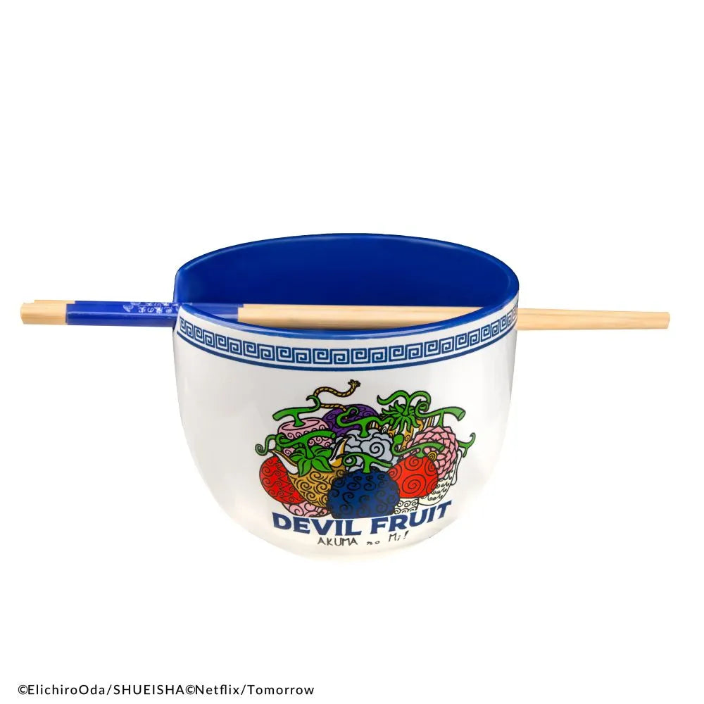 ONE PIECE DEVIL FRUITS RAMEN BOWL WITH CHOPSTICKS