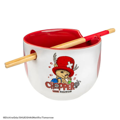 ONE PIECE TONY CHOPPER RAMEN BOWL WITH CHOPSTICKS