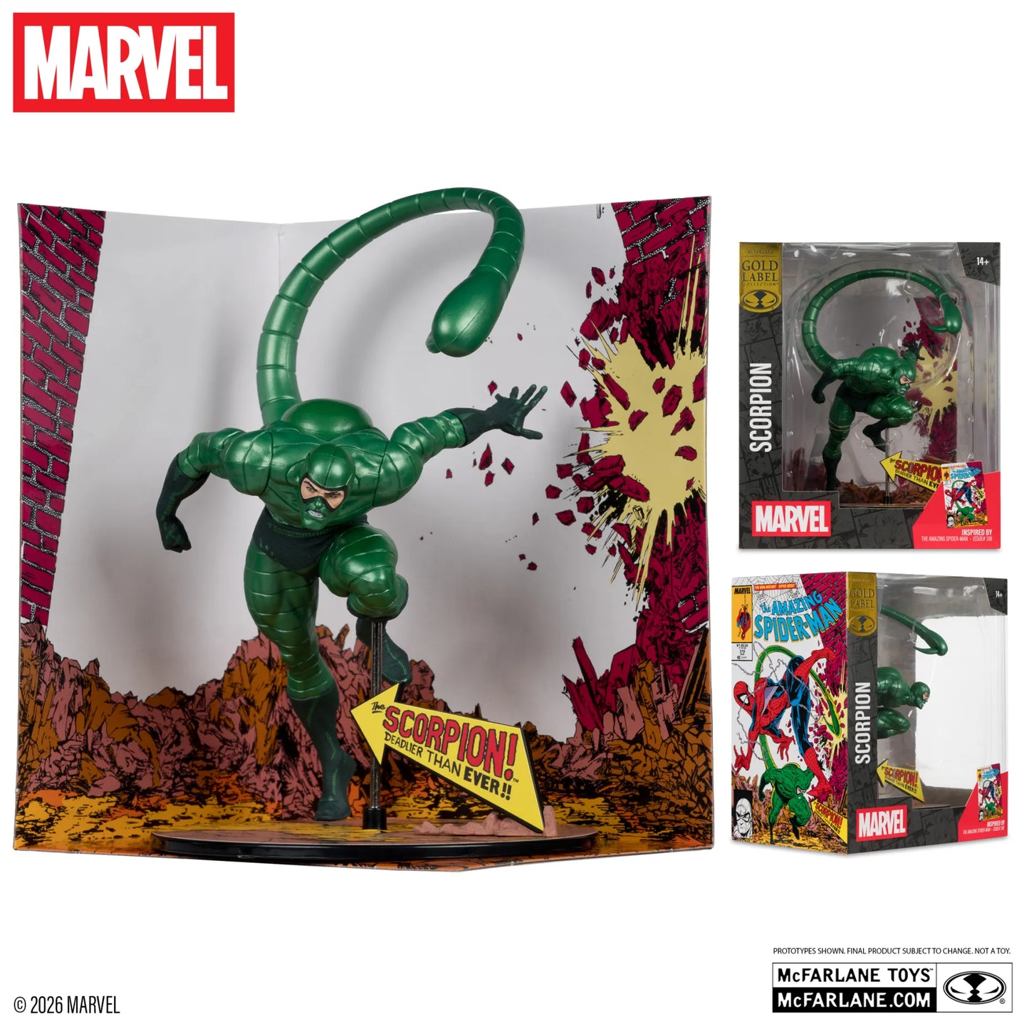 MARVEL COLLECTION 1:10 WV7 SCORPION (AMAZING SPIDER-MAN #318) METALLIC FIGURE