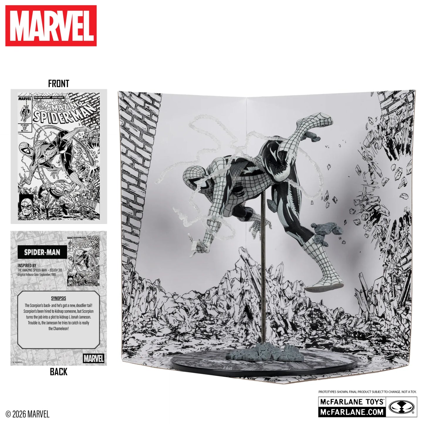 MARVEL COLLECTION 1:10 WV7 SPIDER-MAN (AMAZING SPIDER-MAN #318 )LINE ART FIGURE