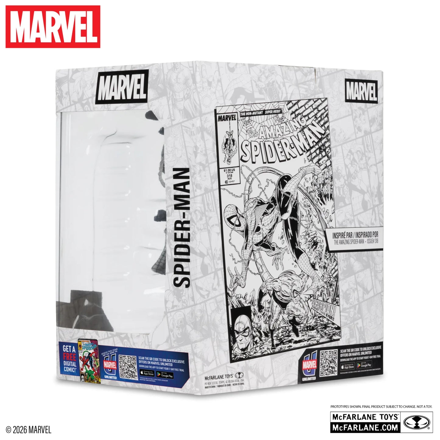 MARVEL COLLECTION 1:10 WV7 SPIDER-MAN (AMAZING SPIDER-MAN #318 )LINE ART FIGURE