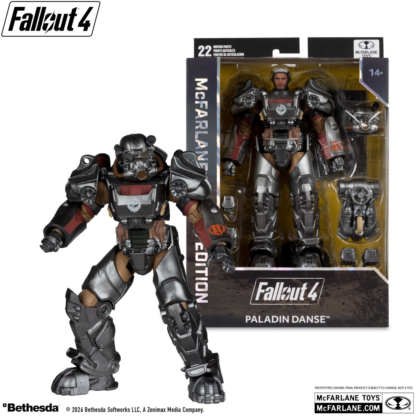 MCFARLANE GAMING ED 7INCH FALLOUT 4 T-60 PALADIN DANSE ACTION FIGURE
