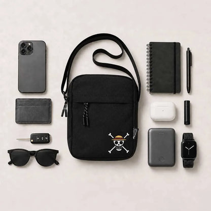 ONE PIECE LUFFY JOLLY ROGER CROSSBODY BAG (BLACK)