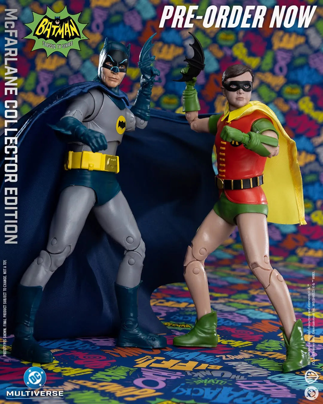 DC MCFARLANE COLLECTOR ED BATMAN 1966 BATMAN AND ROBIN 2‑PK ACTION FIGURE