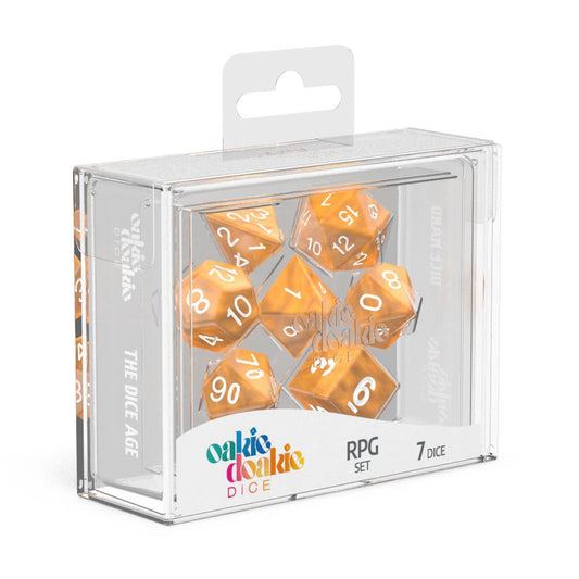 Dadi Oakie Doakie Dice RPG Set Marble - Orange