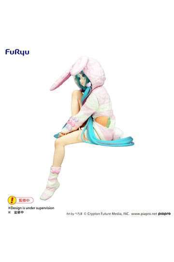 Statua di Hatsune Miku con cappuccio e orecchie da coniglio, pigiama, 14 cm
