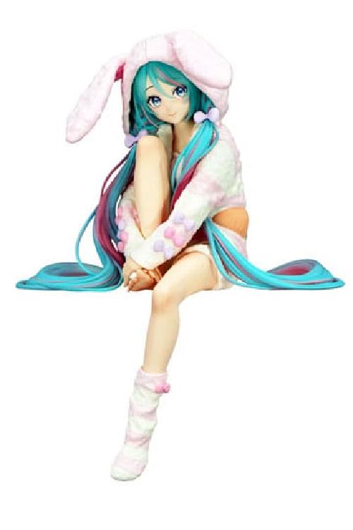 Statua di Hatsune Miku con cappuccio e orecchie da coniglio, pigiama, 14 cm
