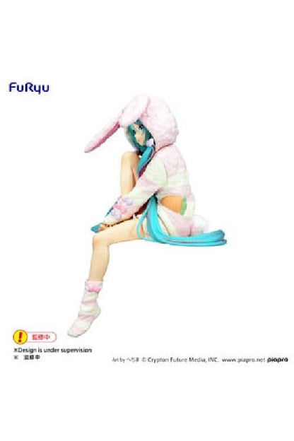 Statua di Hatsune Miku con cappuccio e orecchie da coniglio, pigiama, 14 cm